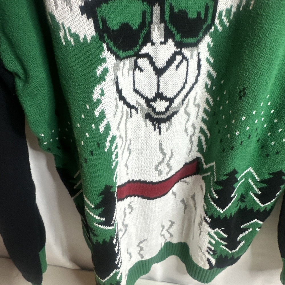 Ugly Christmas Sweater "Fa La La Llama" Llama in Hat Size XL - Picture 5 of 8